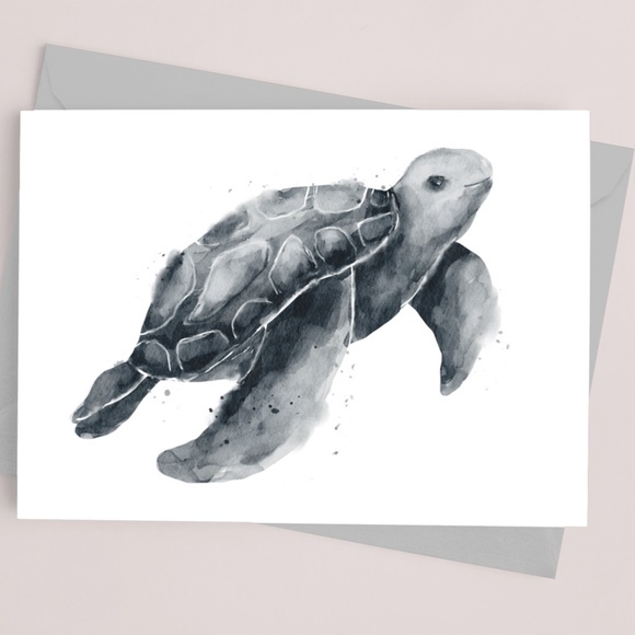 Watercolor Wall Art Marine Turtle Portrait Print Poster Unframed - Picture 10 of 10